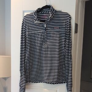 Vineyard Vines Navy and White Striped Pullover